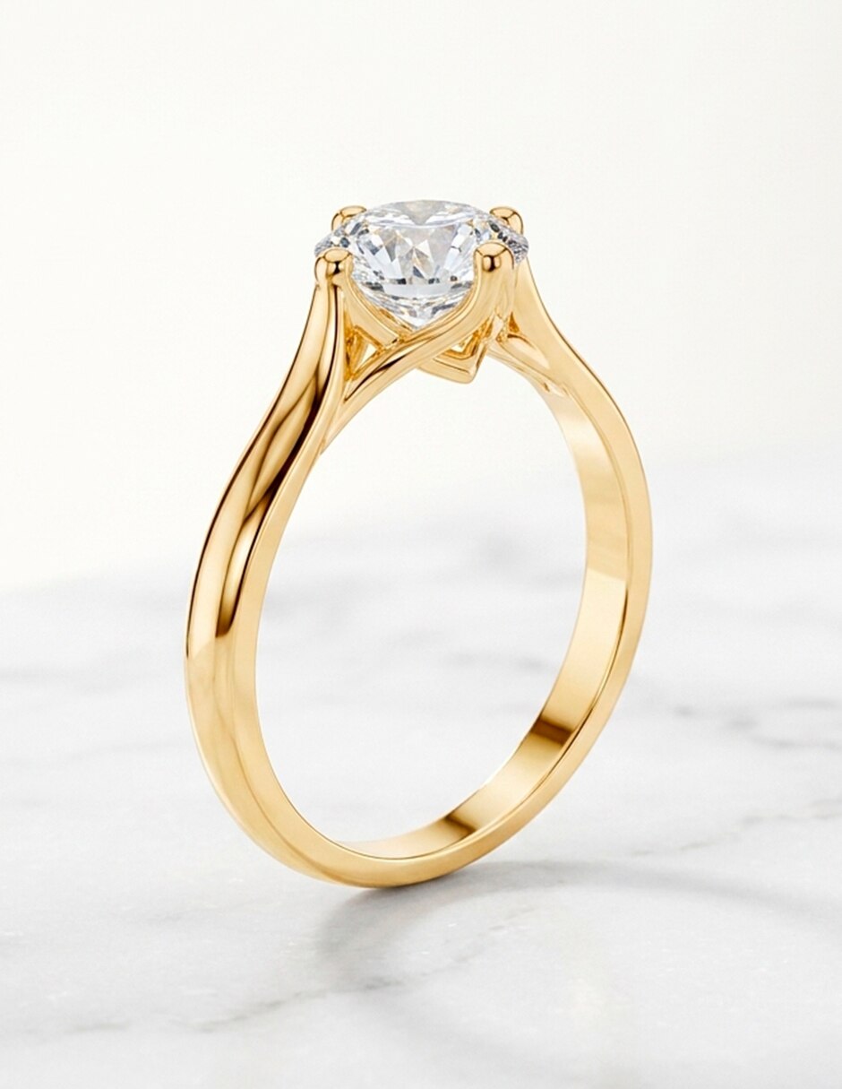 Anillo de compromiso de oro 9 k Amore Mio Amore Mio! Diamante de laboratorio