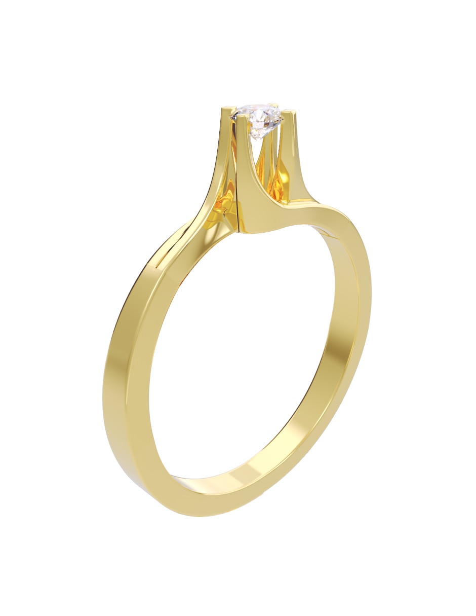 Anillo de compromiso de oro 10 k diamante 4