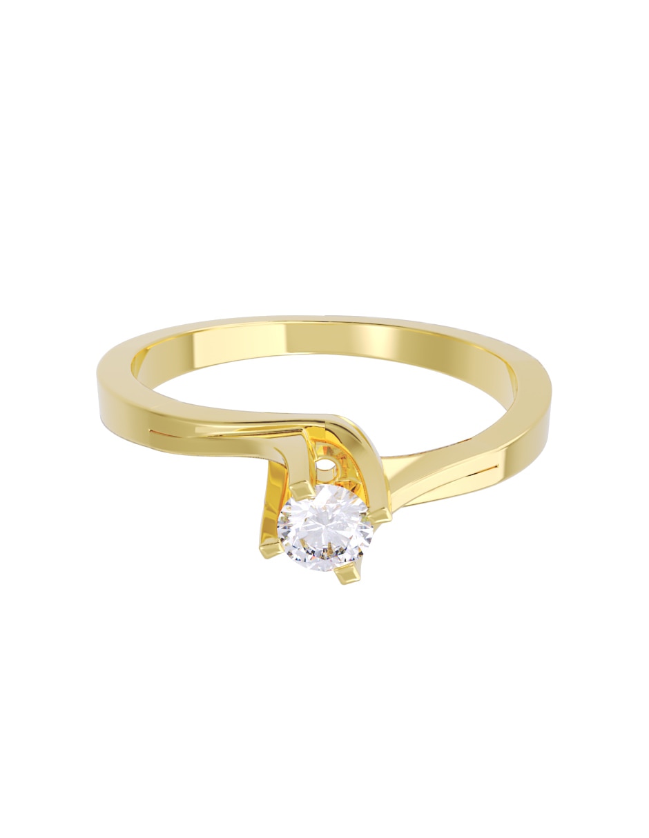 Anillo de compromiso de oro 10 k diamante