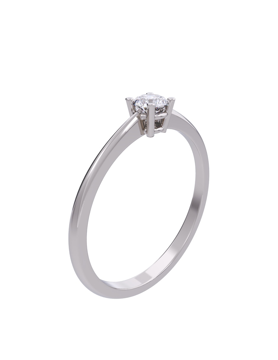 Anillo de compromiso de oro 14 k diamante 4