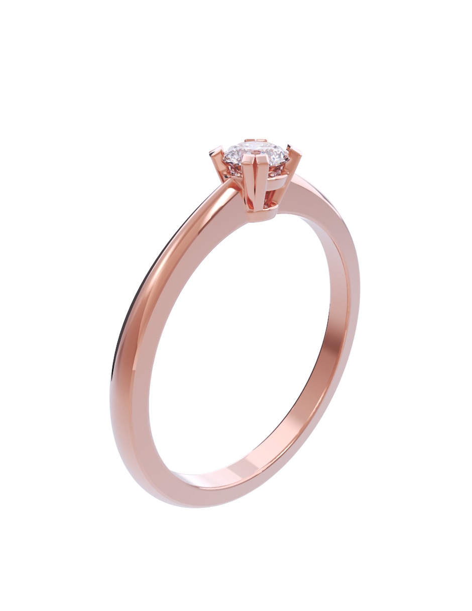 Anillo de compromiso 14 k diamante 4