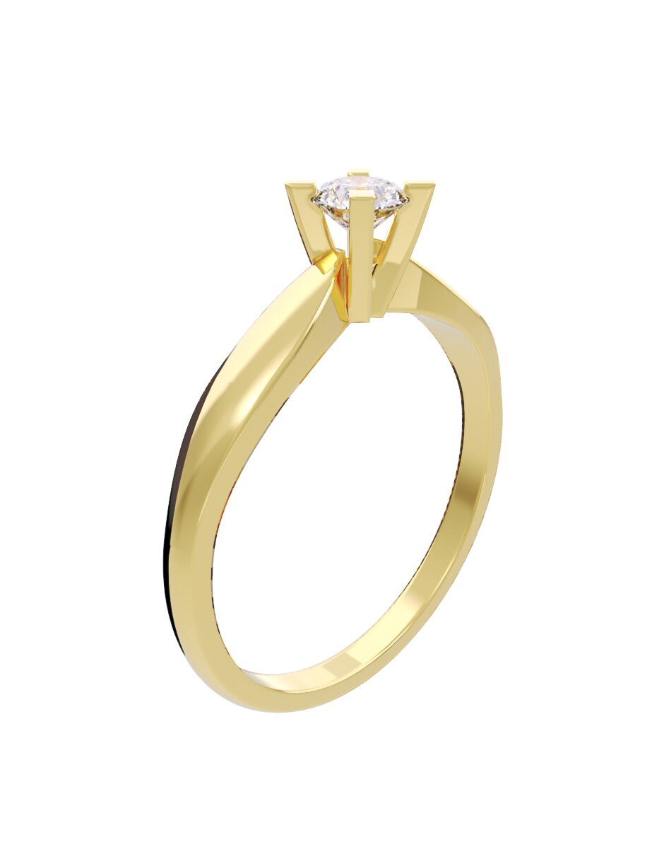 Anillo de compromiso de oro 10 k Fonelli diamante