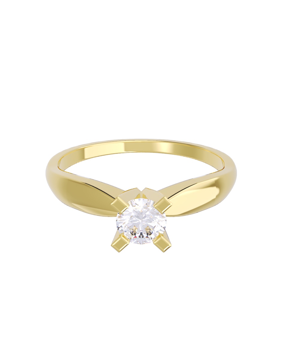 Anillo de compromiso de oro 10 k diamante