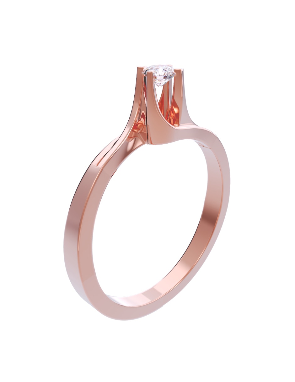 Anillo de compromiso de oro 10 k diamante 4