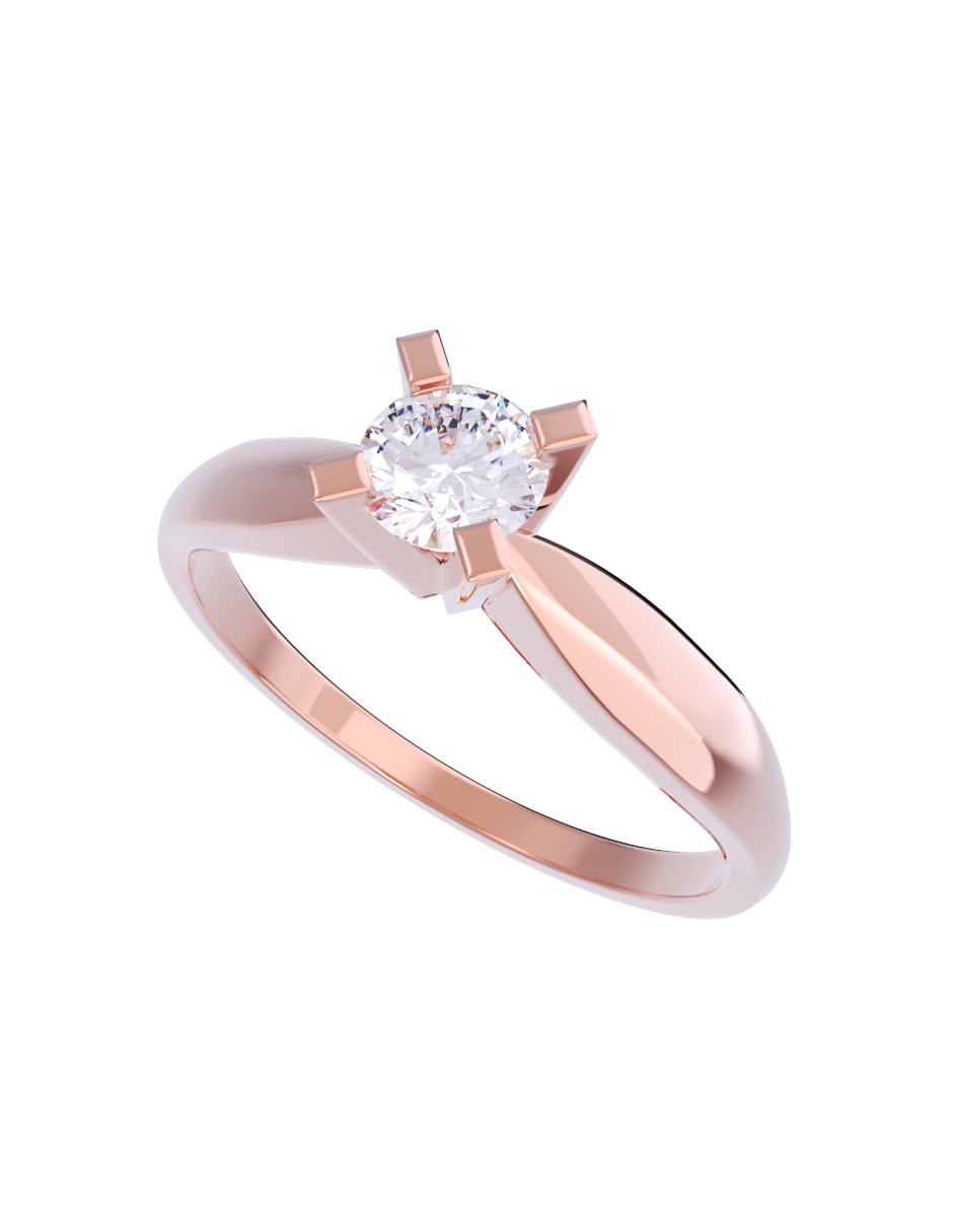 Anillo de compromiso de oro 10 k diamante 2