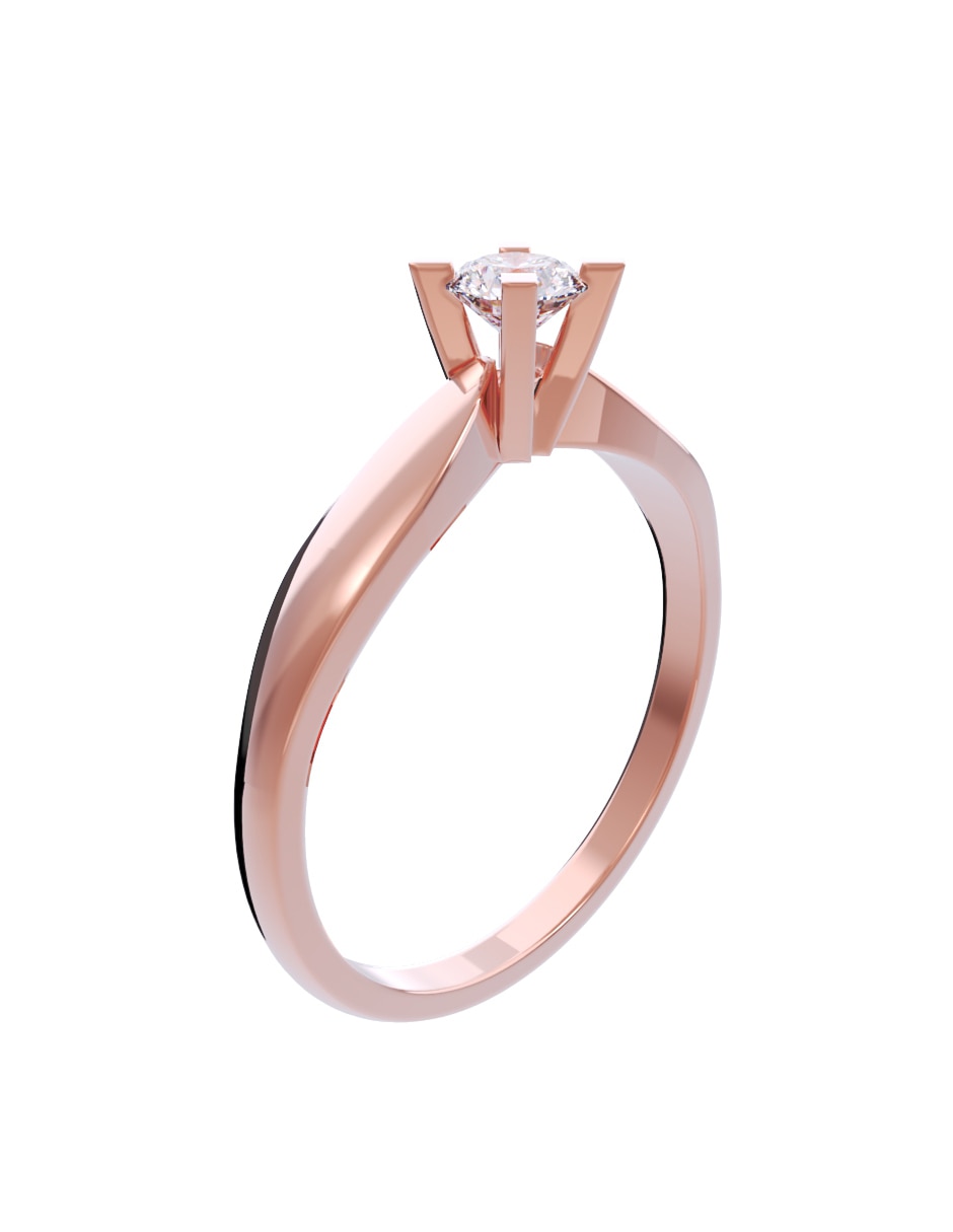 Anillo de compromiso de oro 10 k diamante 4