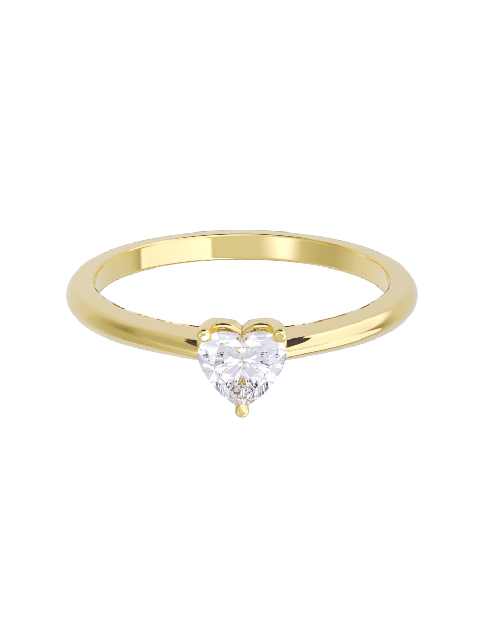 Anillo de compromiso de oro 10 K diamante