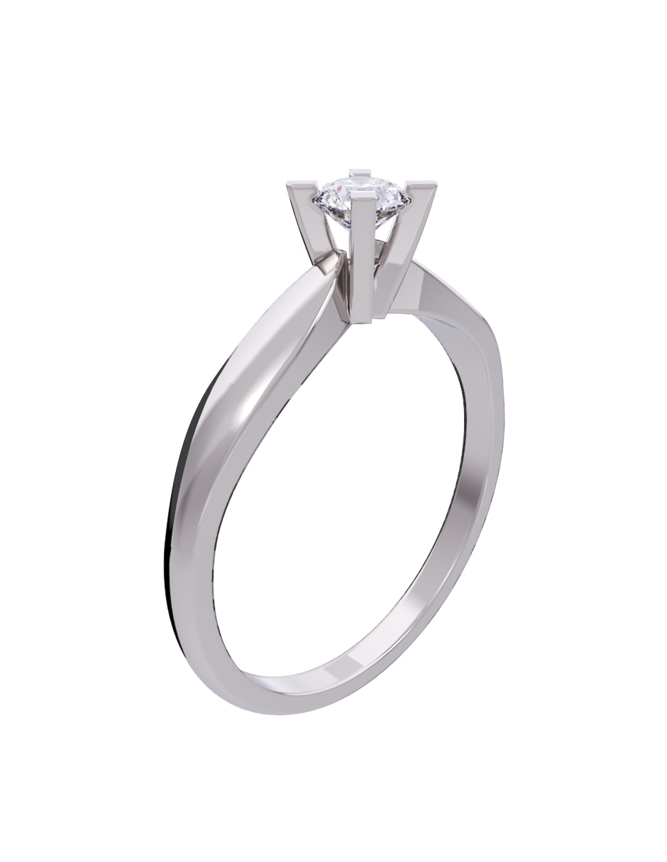 Anillo de compromiso de oro 10 k diamante 2