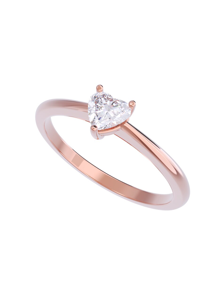 Anillo de compromiso de oro 10 K diamante 2
