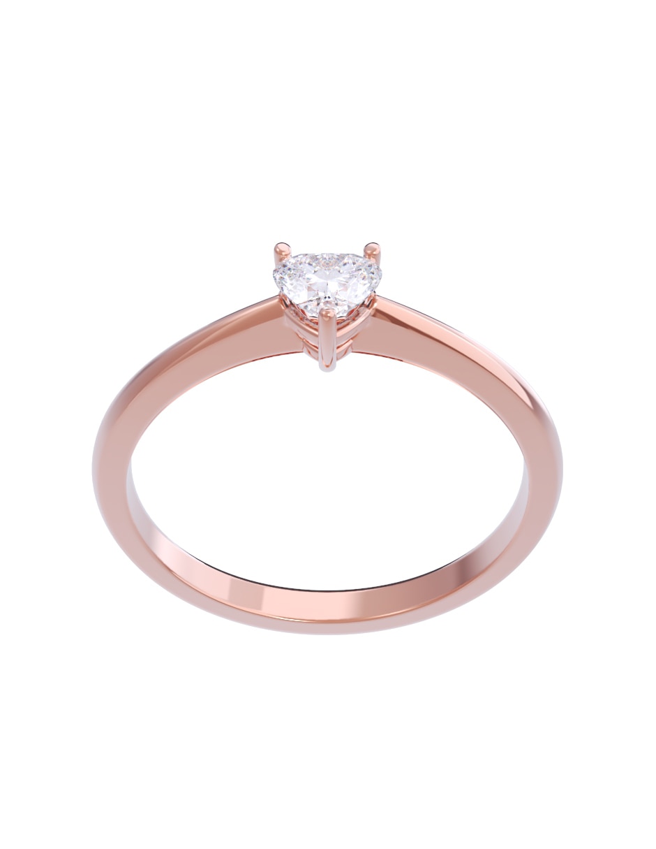Anillo de compromiso de oro 10 K diamante 3