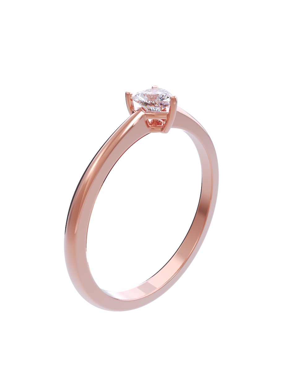 Anillo de compromiso de oro 10 K diamante 4