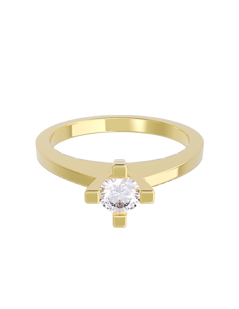 Anillo de compromiso de oro 10 K diamante