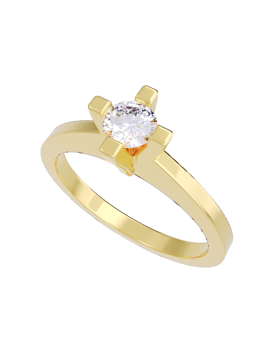 Anillo de compromiso de oro 10 K Fonelli diamante