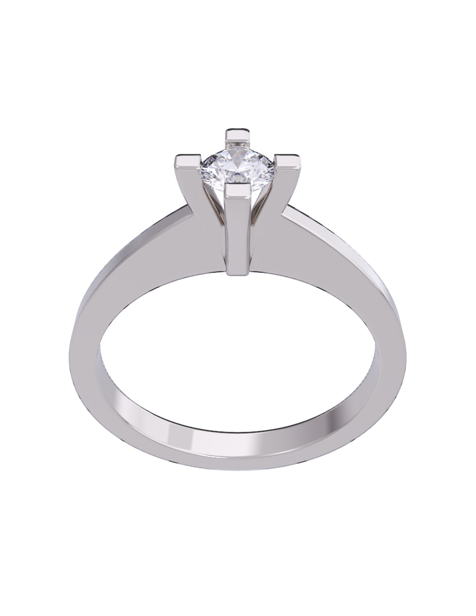 Anillo de compromiso de oro 10 K diamante 3