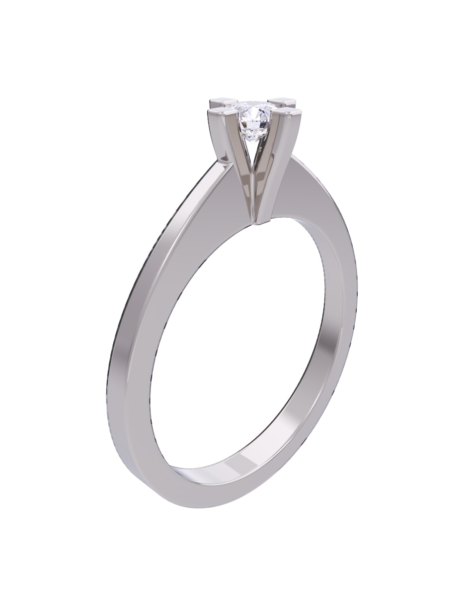 Anillo de compromiso de oro 10 K diamante 4
