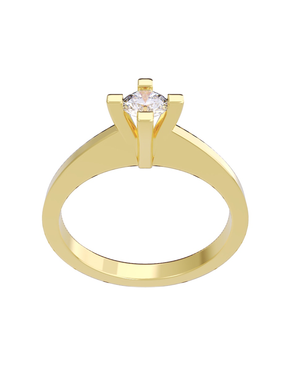 Anillo de compromiso de oro 14 K diamante 3