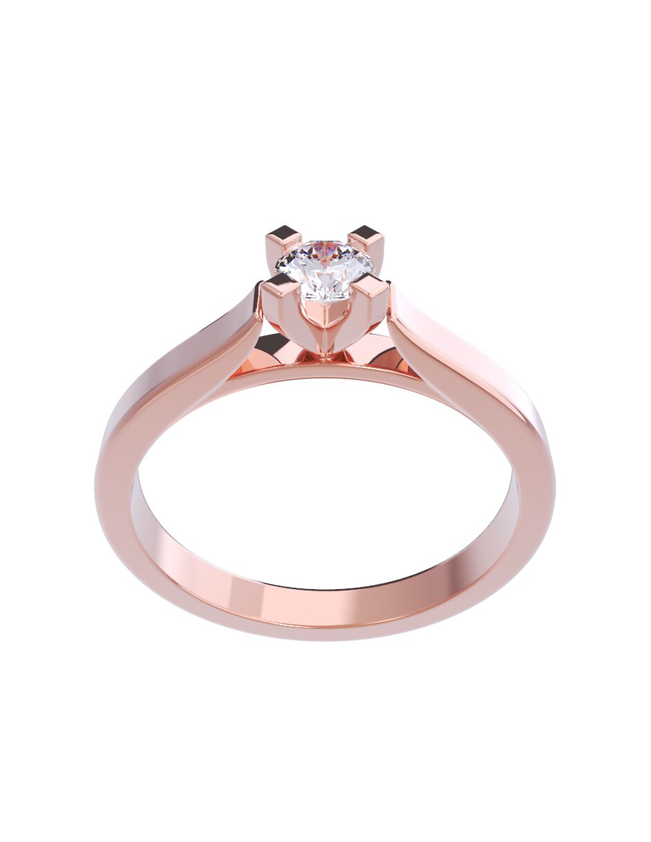 Anillo de compromiso de oro 14 K diamante 3