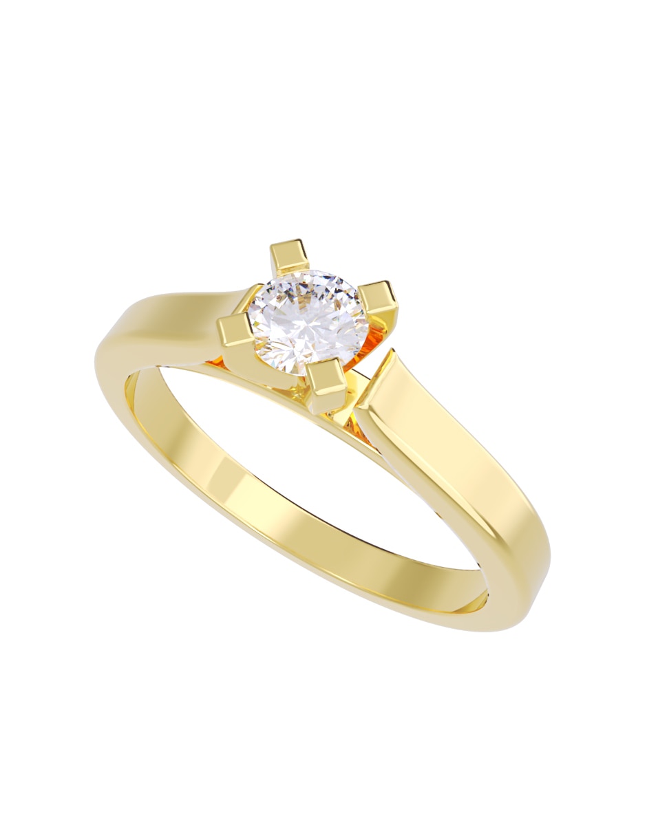 Anillo de compromiso de oro 10 K Fonelli diamante