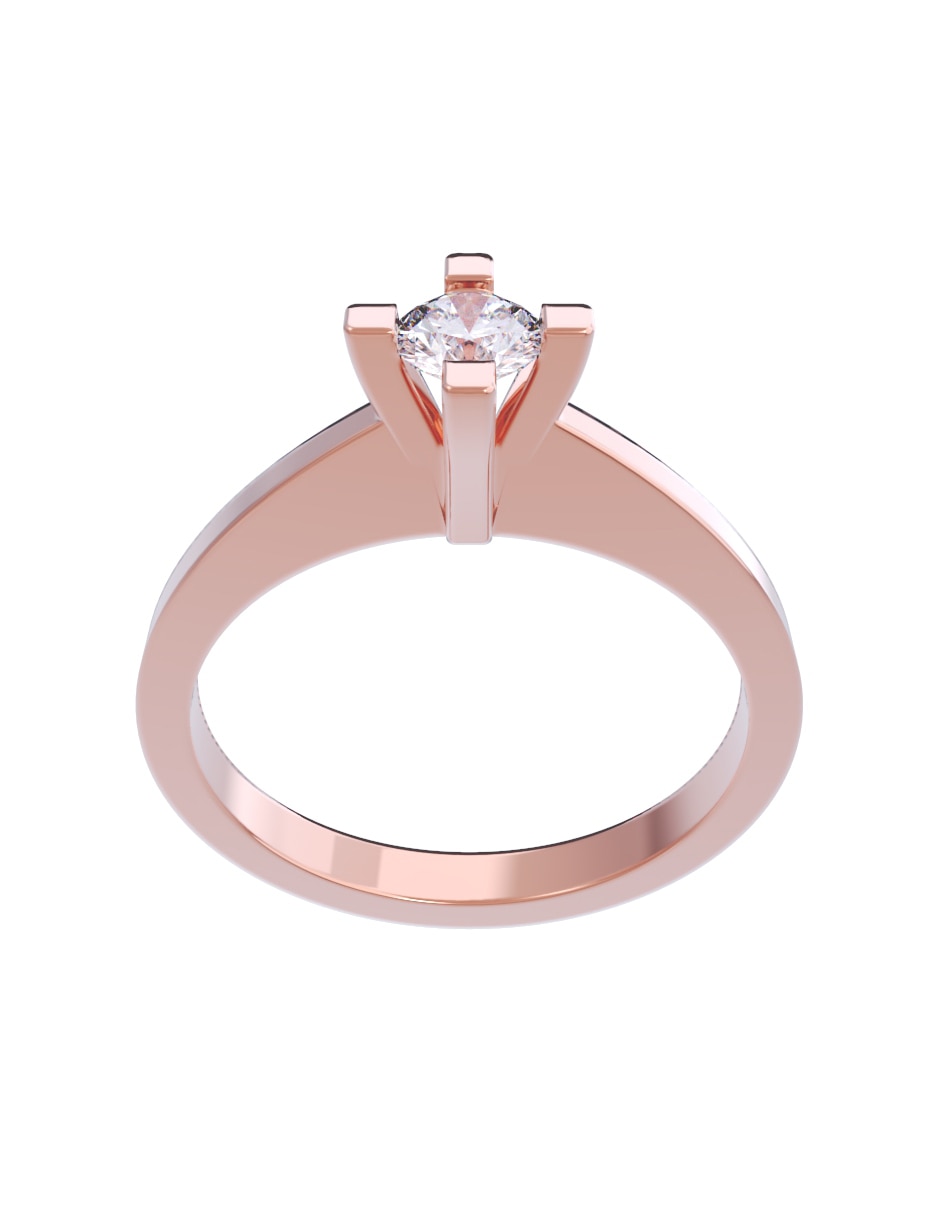 Anillo de compromiso de oro 14 K diamante 3
