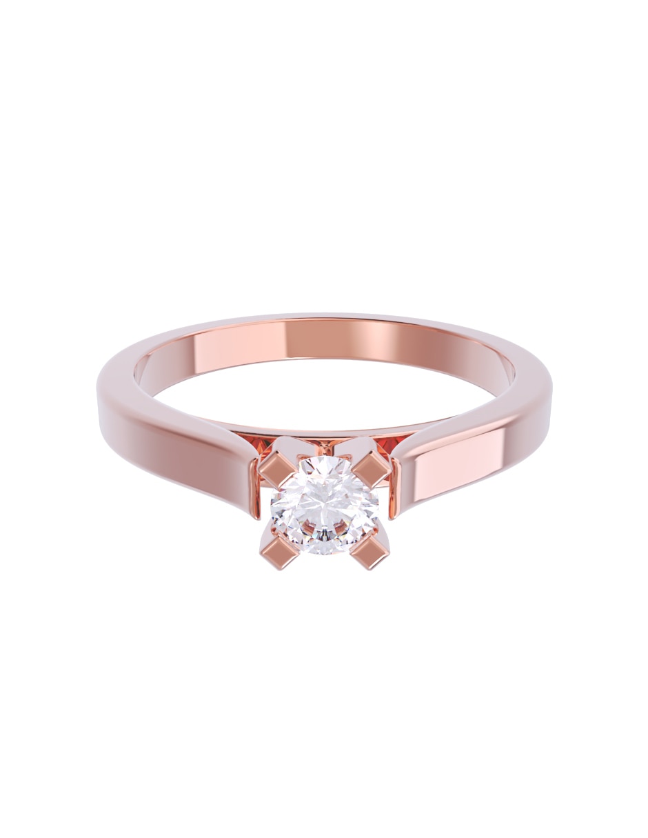 Anillo de compromiso de oro 10 K diamante 1
