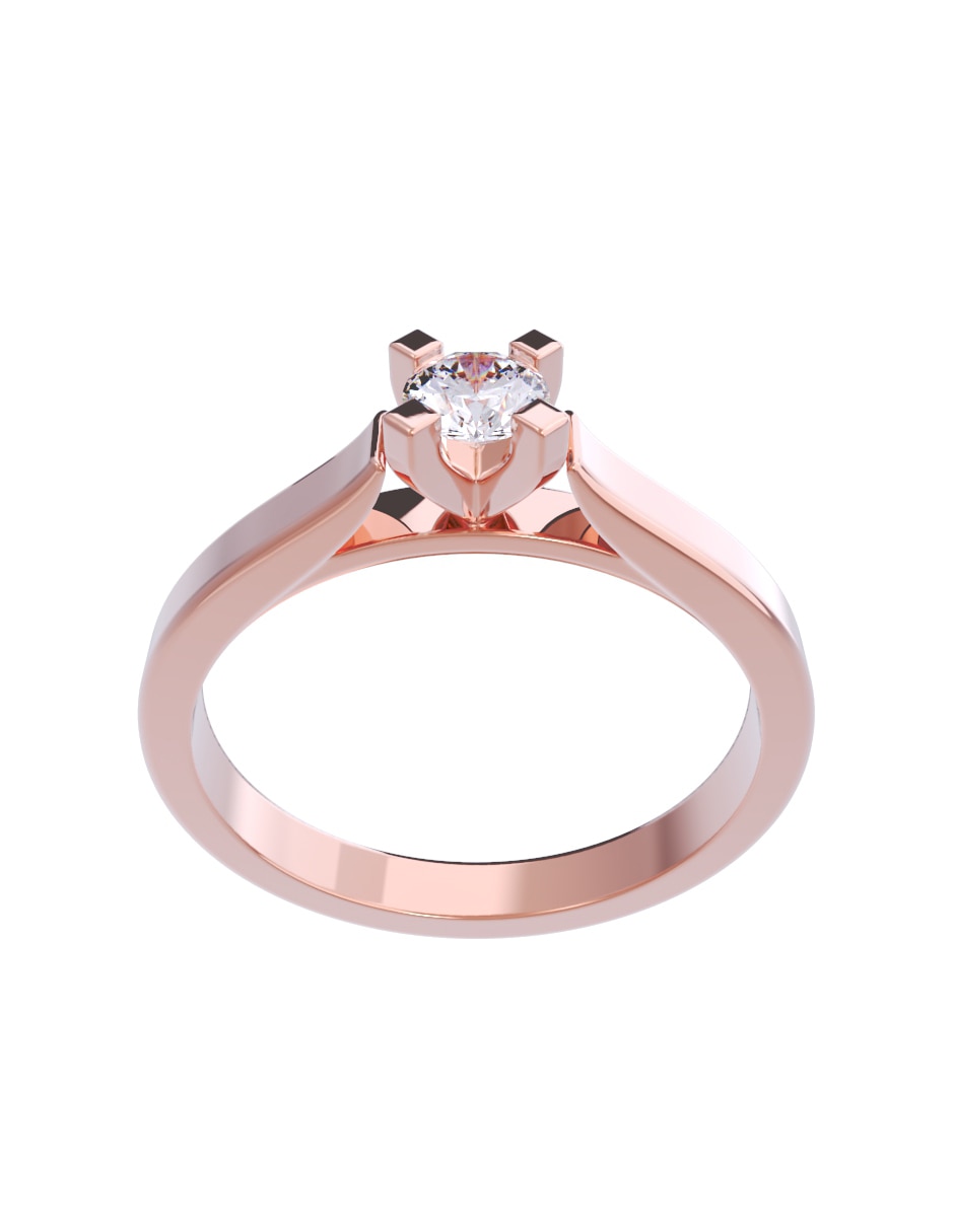 Anillo de compromiso de oro 10 K diamante 3