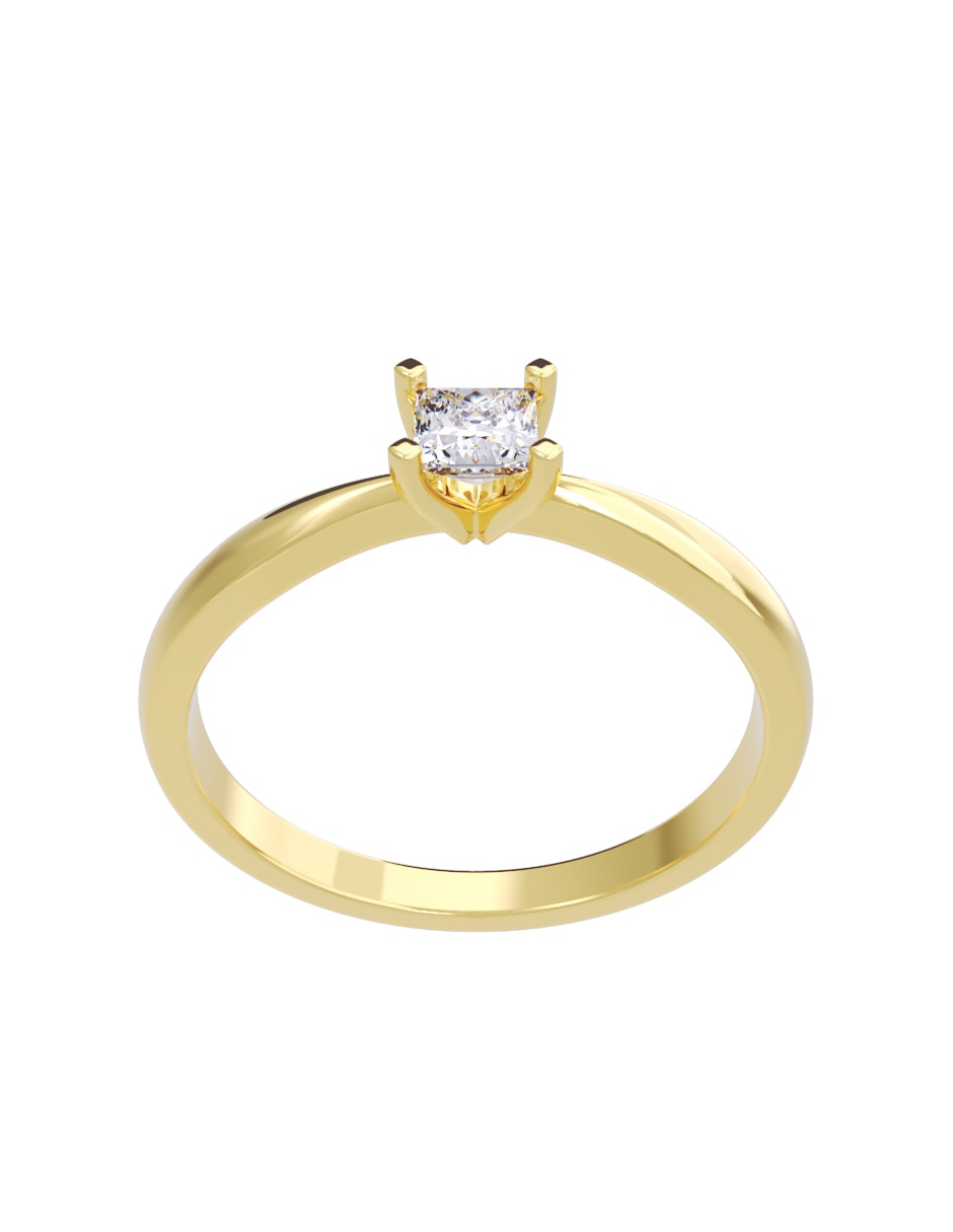 Anillo de compromiso de oro 14 K diamante 3