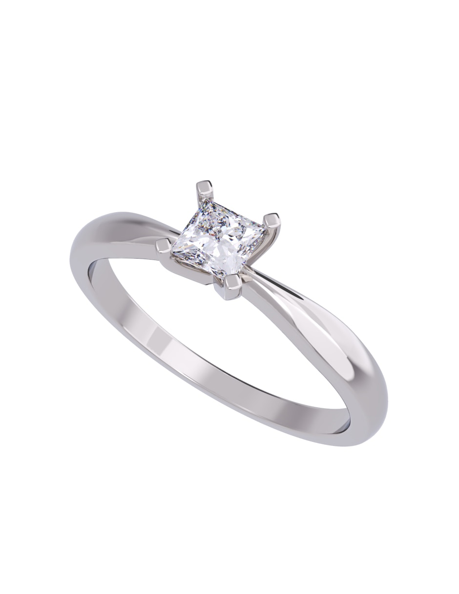 Anillo de compromiso de oro 10 K diamante 2