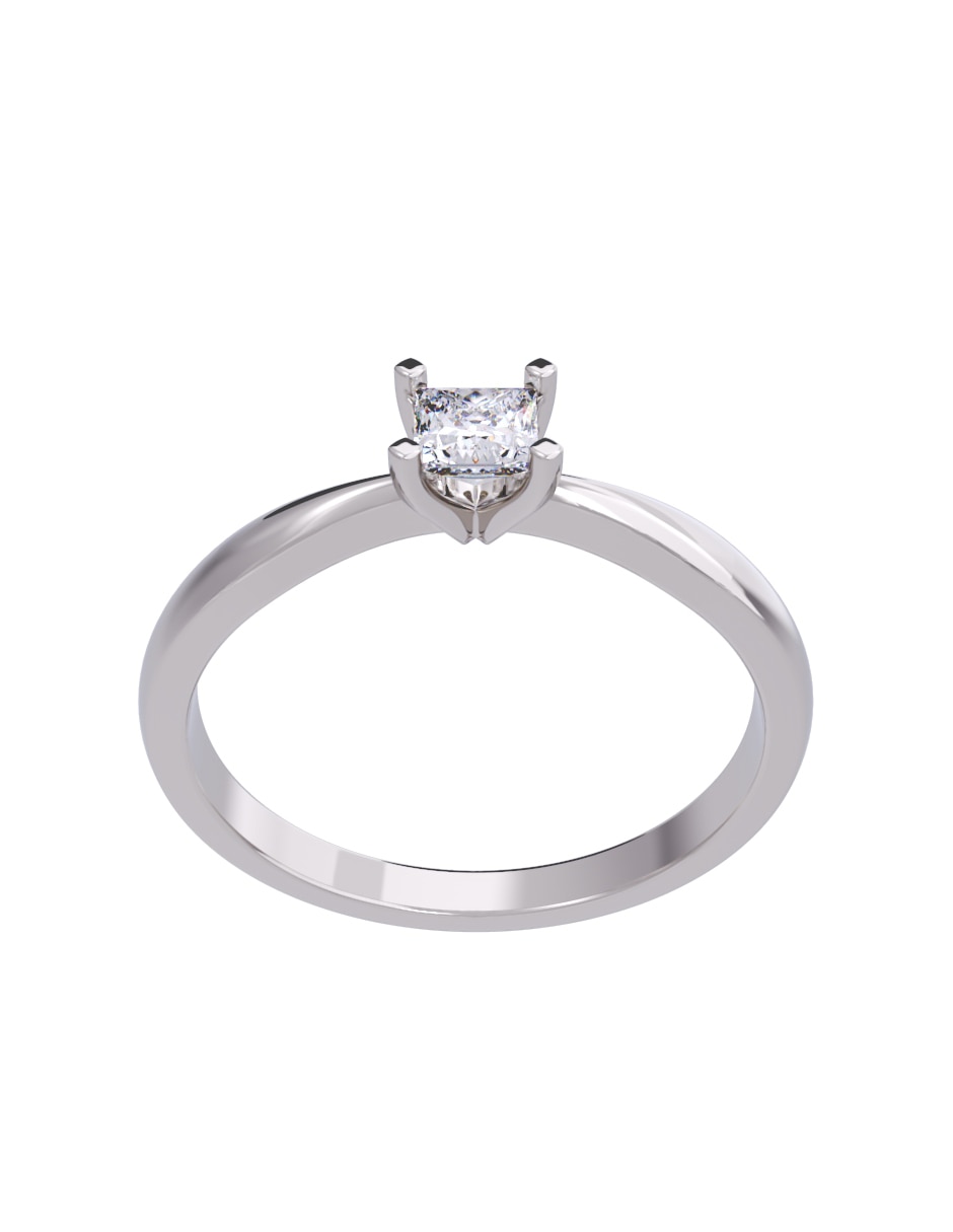 Anillo de compromiso de oro 10 K diamante 3
