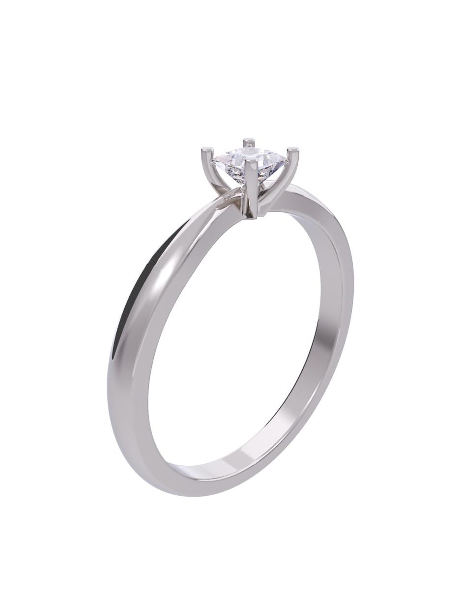 Anillo de compromiso de oro 10 K diamante 4