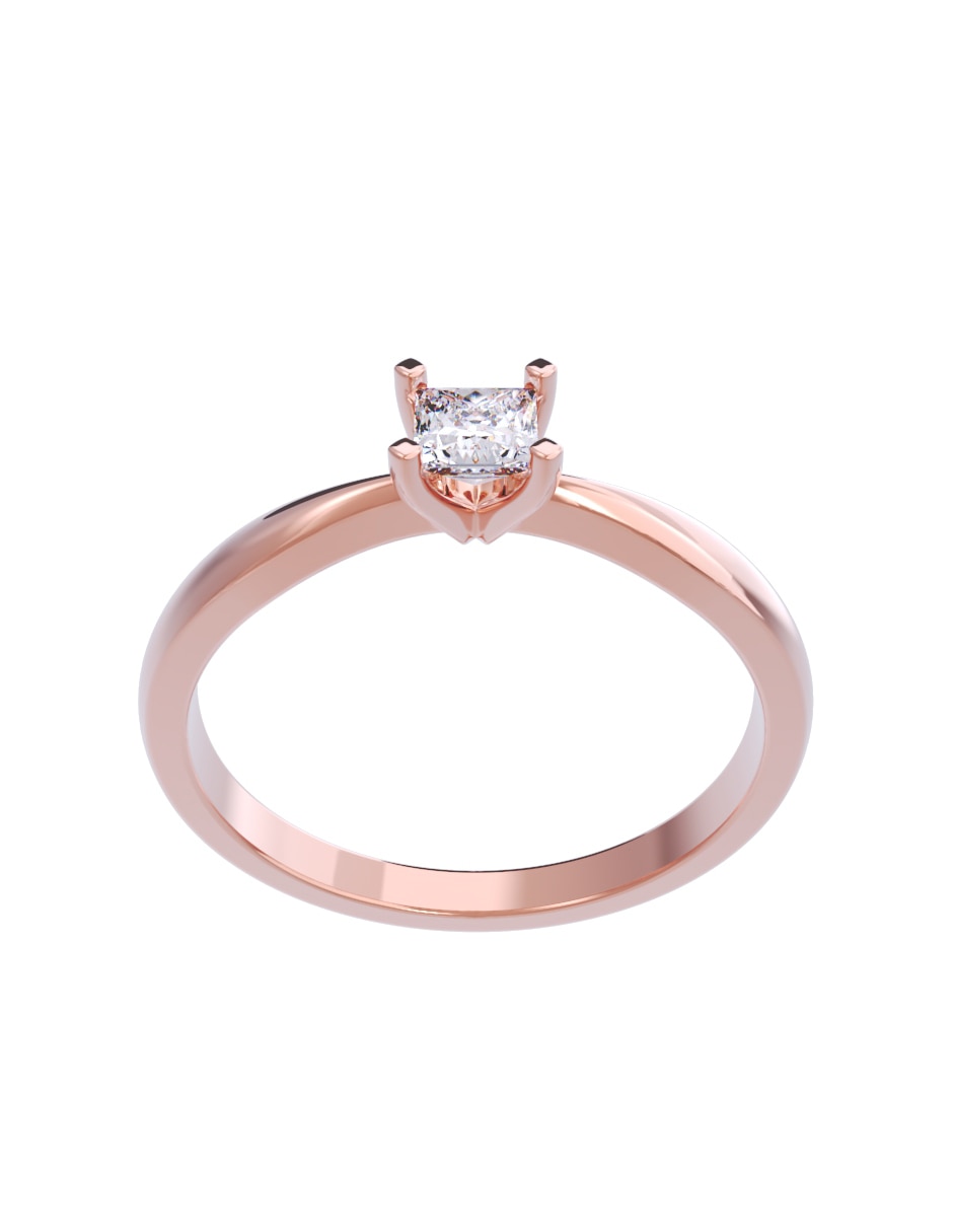 Anillo de compromiso de oro 10 K diamante 3