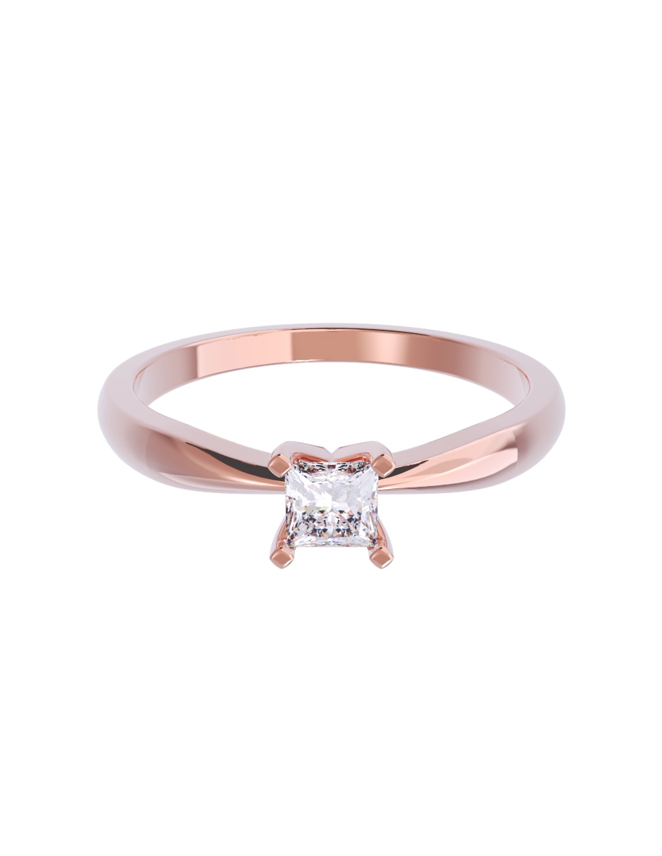 Anillo de compromiso de oro 10 K diamante 1