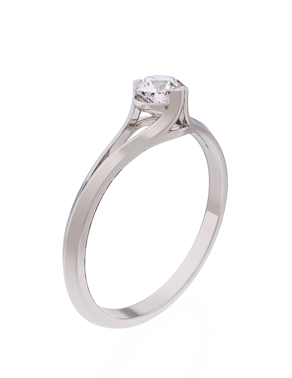 Anillo de compromiso de oro 14 K diamante 4