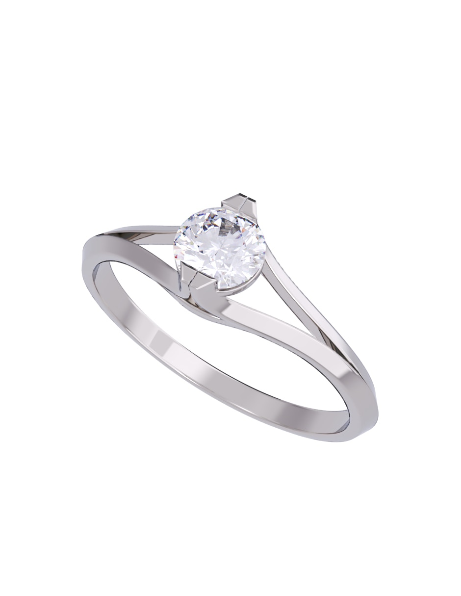 Anillo de compromiso de oro 14 K diamante 3