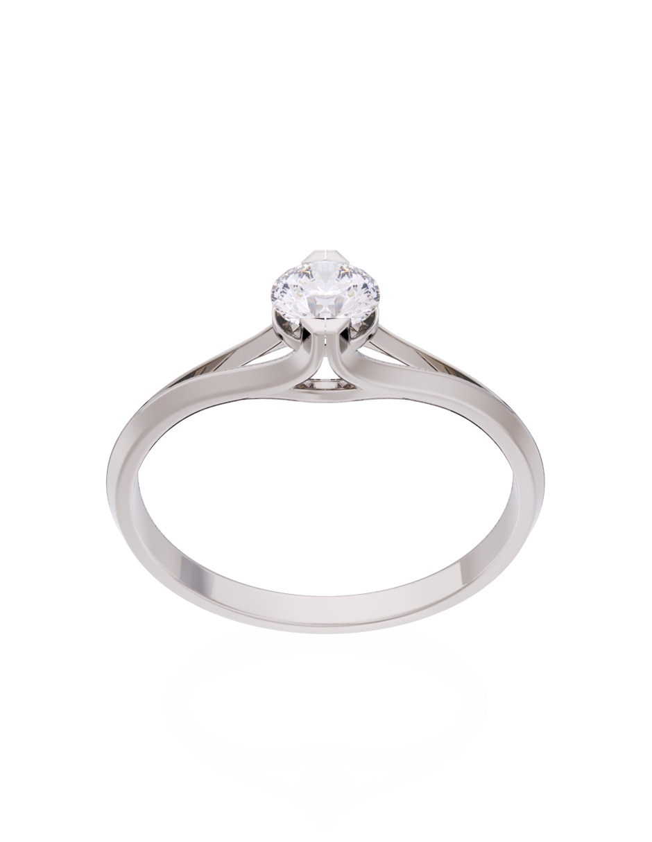 Anillo de compromiso de oro 14 K diamante 2