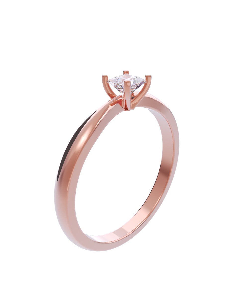 Anillo de compromiso de oro 14 K diamante Anillo de compromiso de oro 14 K diamante