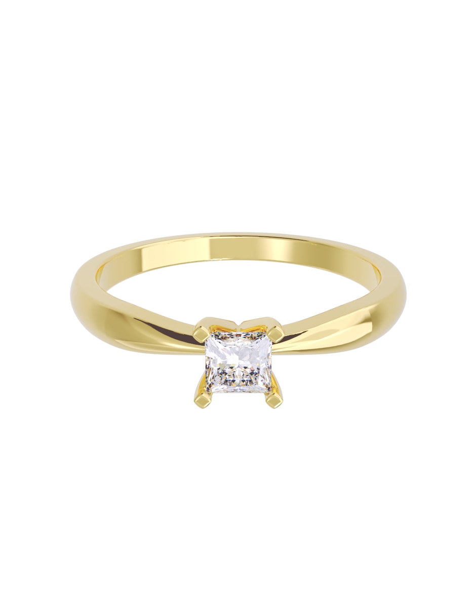 Anillo de compromiso de oro 10 K diamante