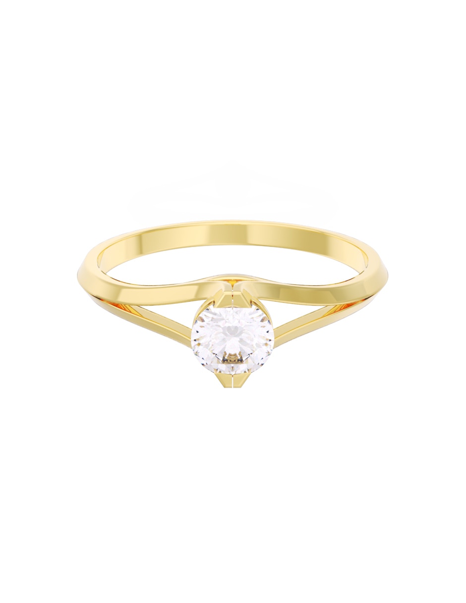 Anillo de compromiso de oro 10 K diamante