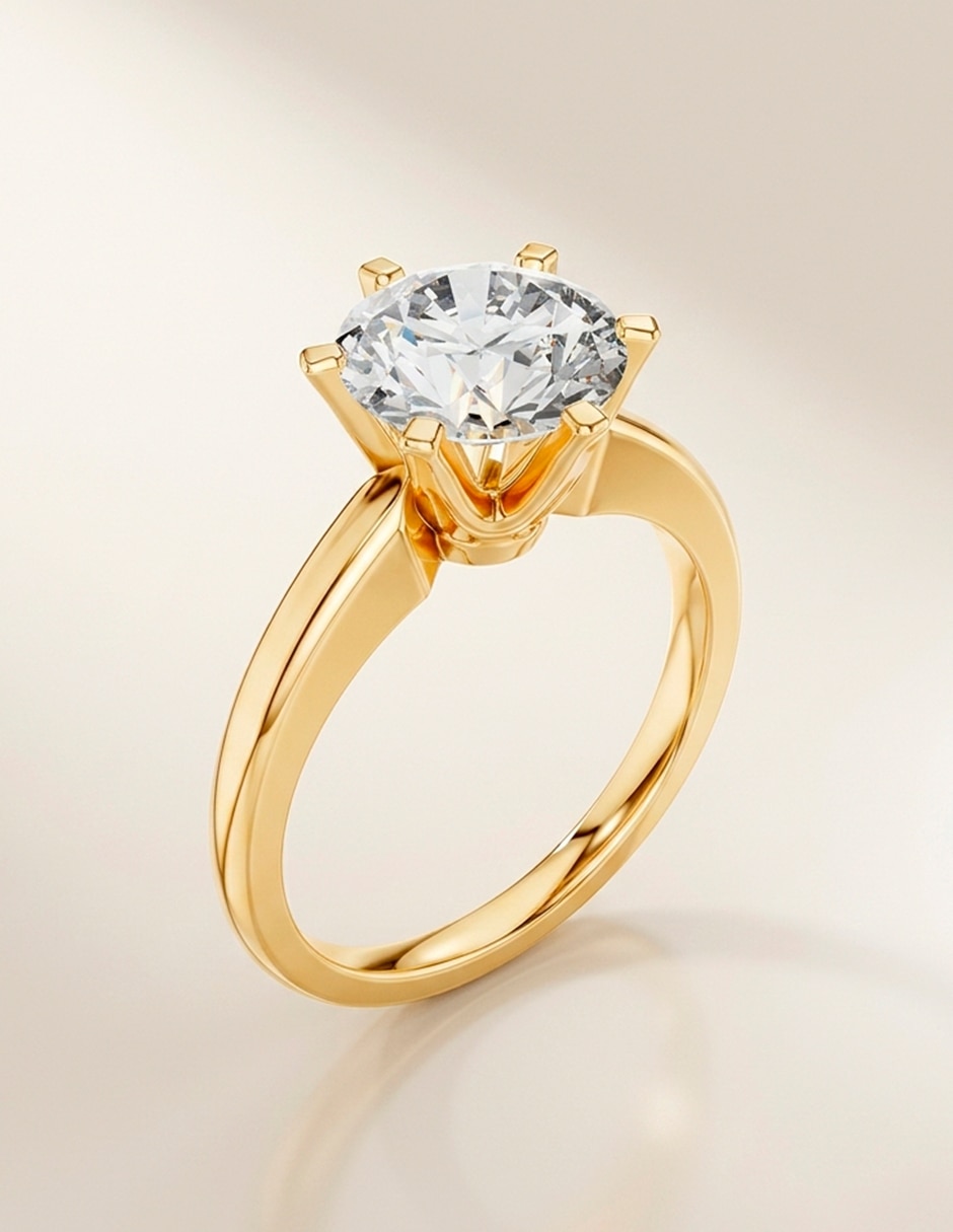 Anillo de compromiso de oro 14 k amore mio