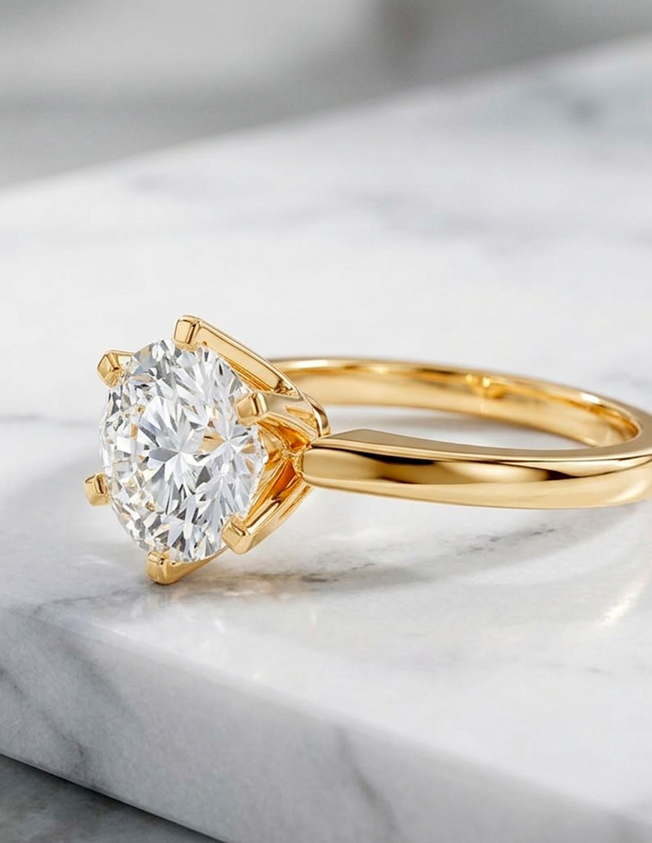 Anillo de compromiso de oro 14 k amore mio