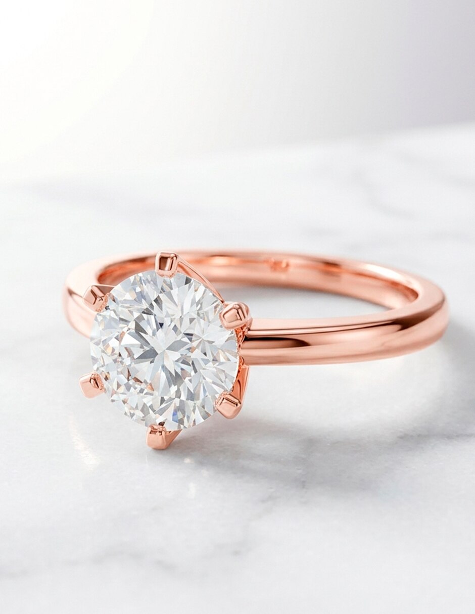 Anillo de compromiso de Oro 14 k ! Diamante de laboratorio 5