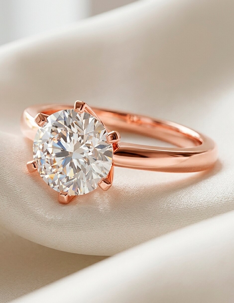 Anillo de compromiso de Oro 14 k ! Diamante de laboratorio 8