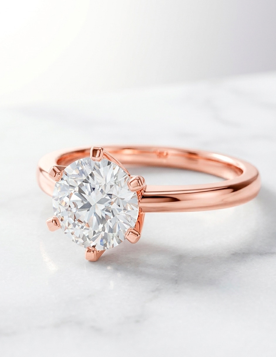 Anillo de compromiso de oro 18 k ! Diamante de laboratorio 7