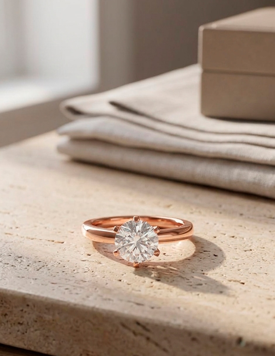 Anillo de compromiso de oro 18 k ! Diamante de laboratorio 9