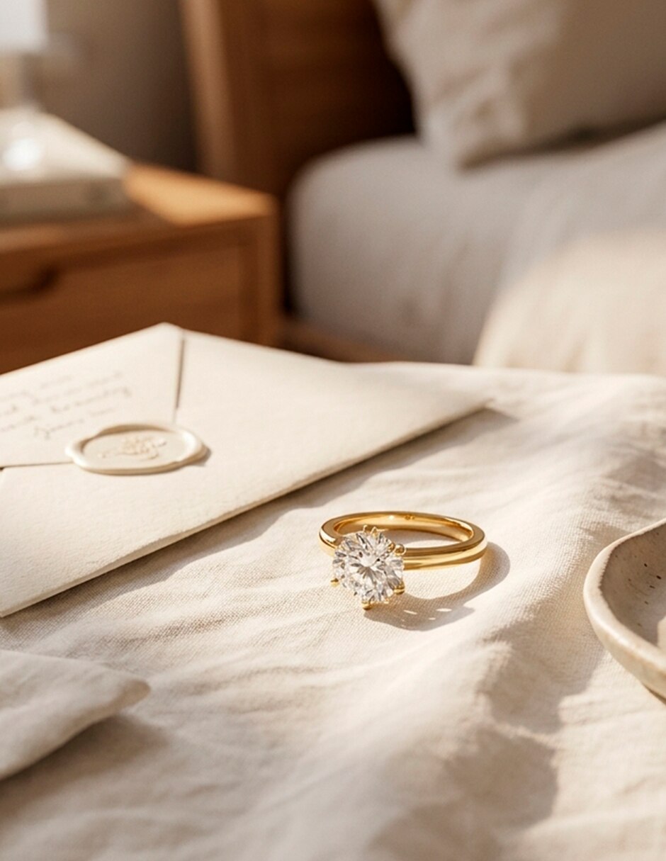 Anillo de compromiso de oro 9 K Amore Mio