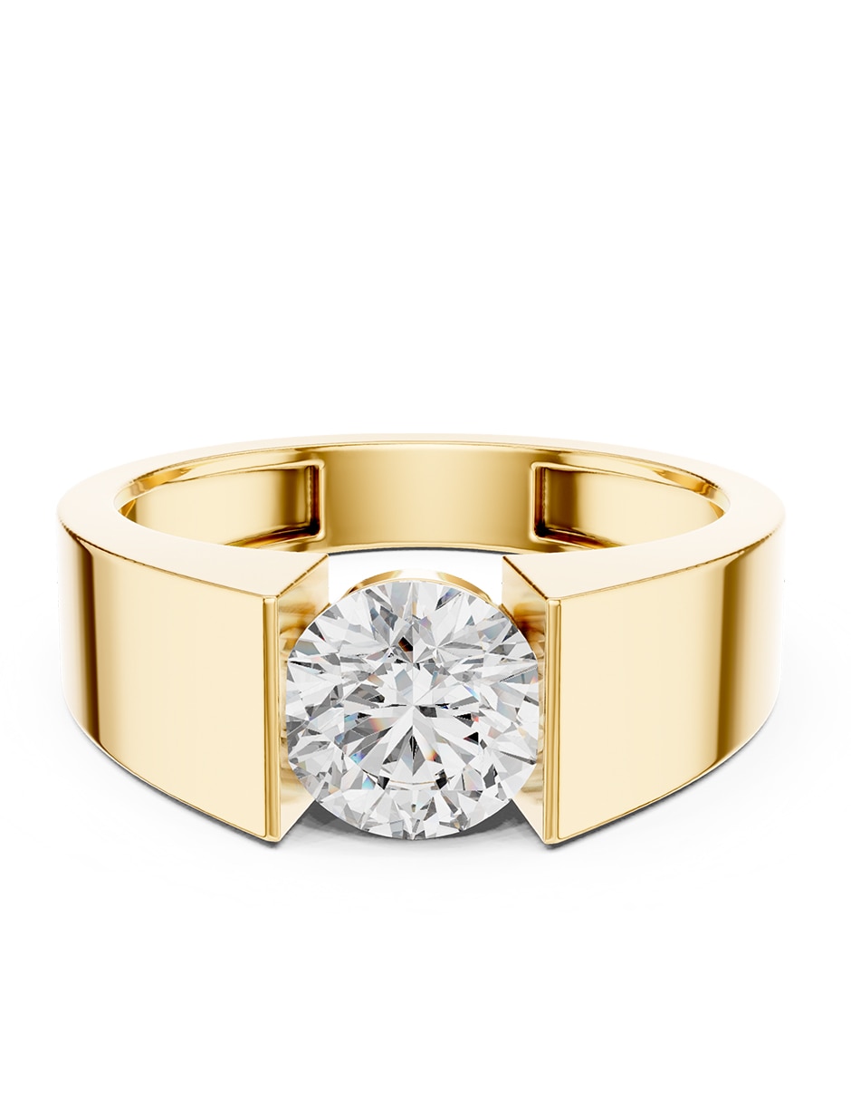 Anillo de compromiso de oro 18 K zirconia cúbica