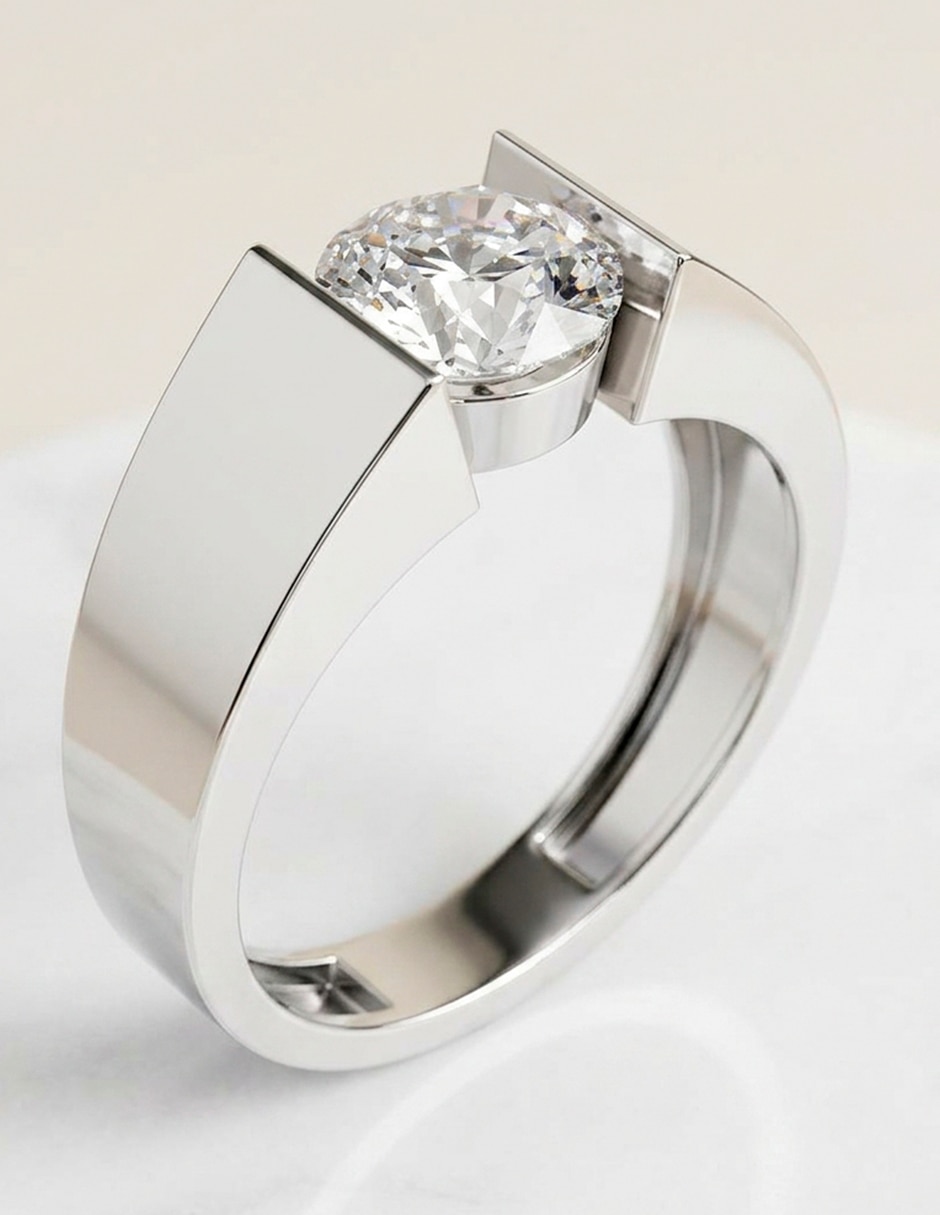 Anillo de compromiso de oro 14 K 9