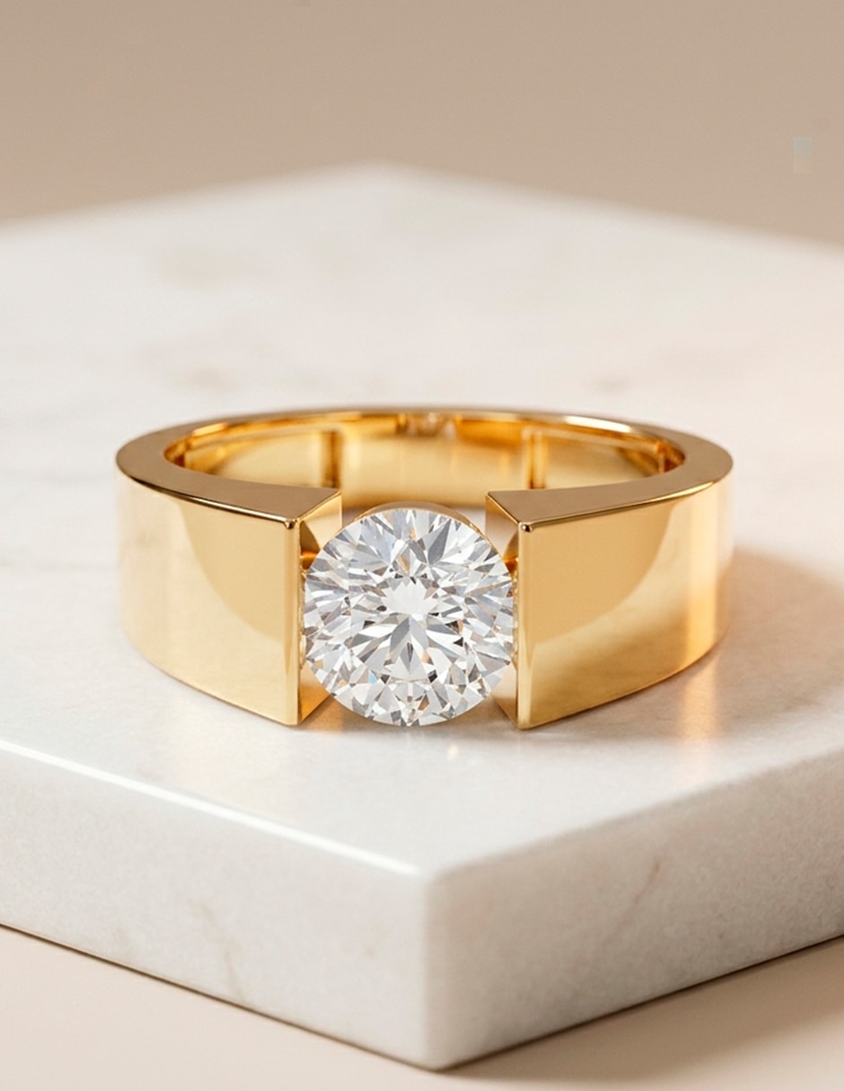 Anillo de compromiso de oro 9 K 6