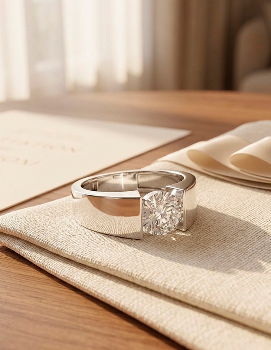 Anillo de compromiso de oro 18 K 7