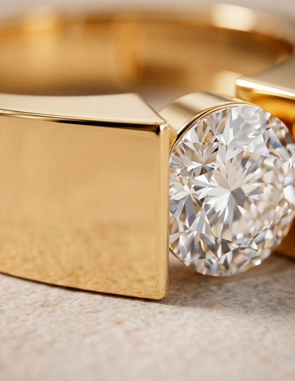 Anillo de compromiso de oro 14 K 8