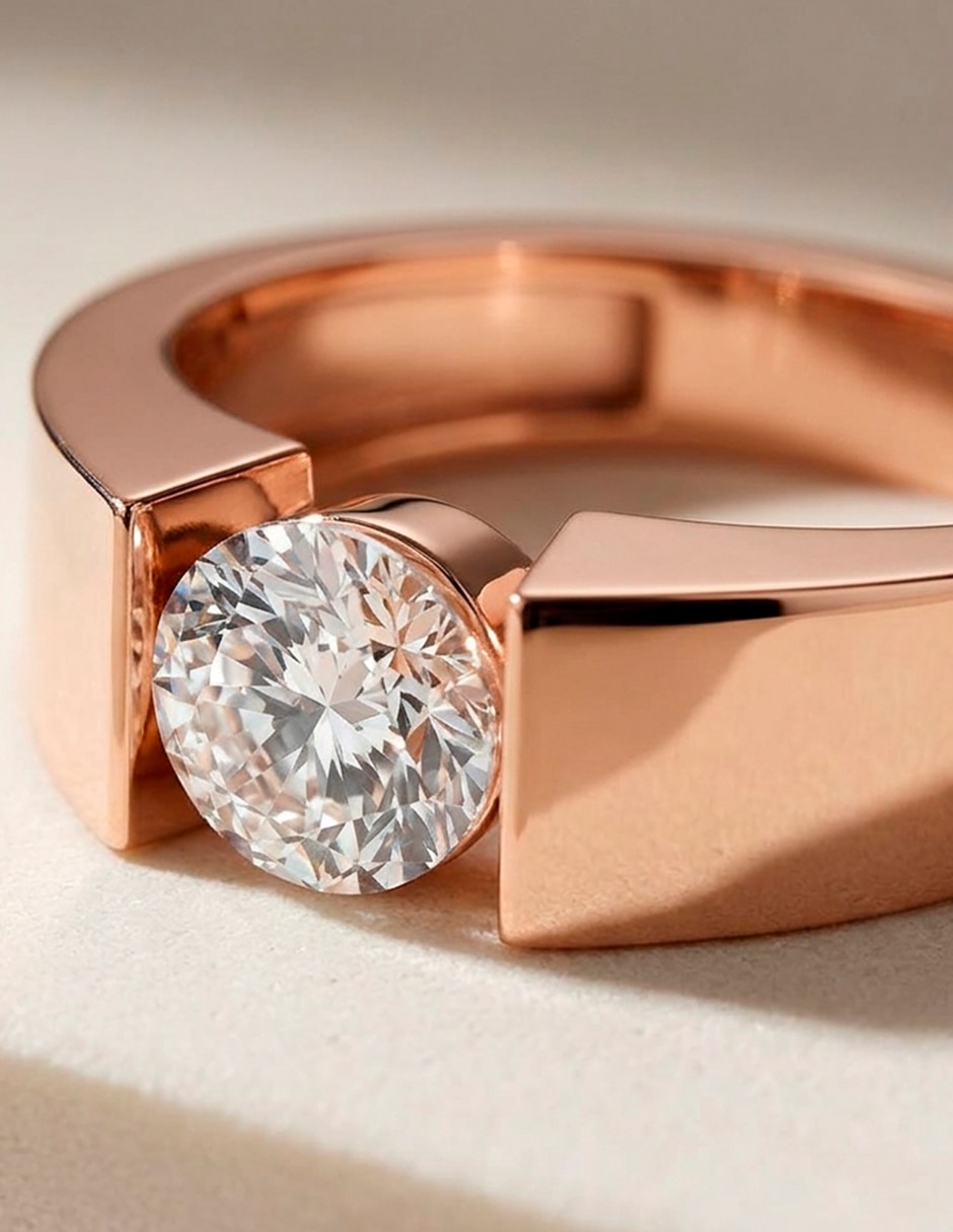 Anillo de compromiso de oro 14 K 6
